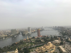 Cairo seen from the top of Cairo Tower : facing South ( the Nile ) 