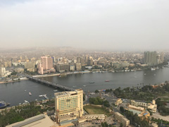 Cairo seen from the top of Cairo Tower : facing South East ( the Nile ) 