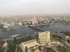 Cairo seen from the top of Cairo Tower : facing East ( the Nile )
