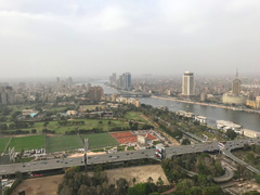Cairo seen from the top of Cairo Tower : facing North ( the Nile )