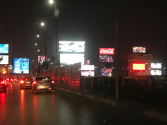 from the airport to Cairo : an endless forest of billboards