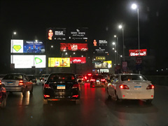 from the airport to Cairo : an endless forest of billboards