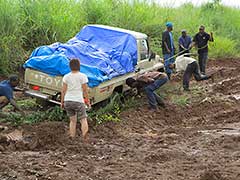 On the road to visit The Surma or the Suri People of the Omo Valley : the road is long and hard.