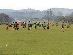 This landing strip is actually normally a soccer field, or playground or pasture for grazing cattle, in the middle of a small town, until the rare plane comes and the local police clear them out for landings or take offs.