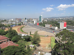 Meskel Square in the center of Addis Ababa, Ethiopia. It is often the site for public gathering, demonstrations and festivals.