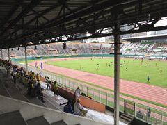 The soccer stadium in Abidjan
