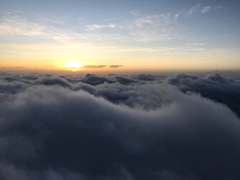 Filming from a hot air balloon.