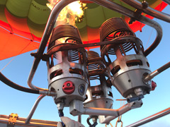 Filming from a hot air balloon.