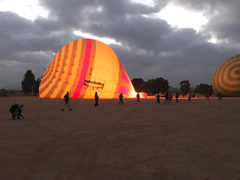 Filming from a hot air balloon.