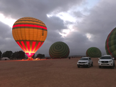 Filming from a hot air balloon.