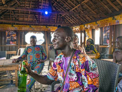 Atmosphere in the the neighborhood bar (night club) in Makoko. (in the afternoon)
