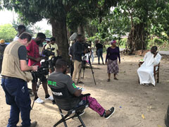 Filming on the set of a Nollywood movie