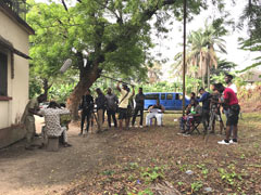 Filming on the set of a Nollywood movie