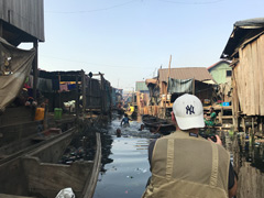 Makoko, a " Floating Slum " or shanty town on stilts in the center of Lagos