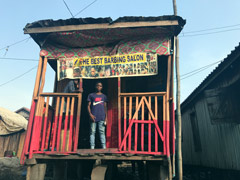 A barber shop in Makoko