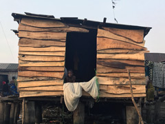 Makoko, a " Floating Slum " or shanty town on stilts in the center of Lagos