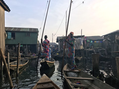 Makoko, a " Floating Slum " or shanty town on stilts in the center of Lagos