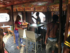 Atmosphere in the the neighborhood bar (night club) in Makoko. (in the afternoon)