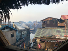 Makoko, a " Floating Slum " or shanty town on stilts in the center of Lagos