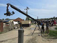 On the set of a Nollywood film in the making.