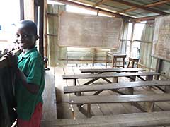 An elementary school classroom in Makoko.