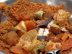THE typical national dish of Senegalese cuisine: Thiébou Dieune (rice cooked with fish and vegetables)