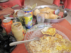 Near to the border between Senegal and Mali : a restaurant on the side of the road.