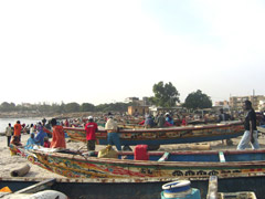 The return of the fishermen in Dakar: in the evening: the Serer people.