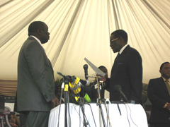 Morgan Tsvangirai and President Robert Mugabe