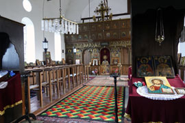 The interior of a church in a typical Bulgarian village