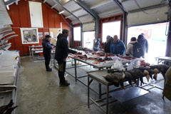 A market for traditional Greenlandic cuisine (for indigenous people, Eskimos, Inuit; known as “Greenlanders” in English)