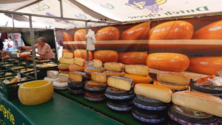 When it comes to Holland, it's all about the cheese! Gouda cheese at the morning market.