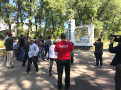 Tourists visiting Chernobyl