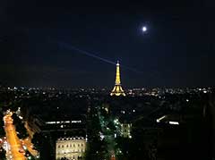 The Eiffel Tower as seen from the top of the Arc de Triomphe