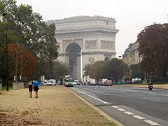 the Arc de Triomphe as seen from Avenue Foch