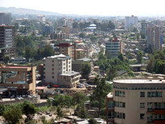 Addis-Abeba : centre ville.