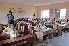 Une salle de classe dans une école primaire à Lagos