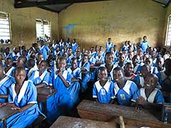 Une salle de classe dans un collège au nord de l'Ouganda