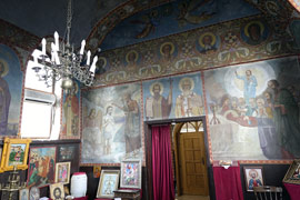 La chapelle du monastère de Glozhene en Bulgarie : interior