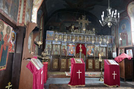 La chapelle du monastère de Glozhene en Bulgarie : interior