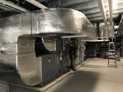 L'échangeur thermique ( chauffage / climatiseur dans le "sous-sol" du Bureau Flottant de Rotterdam (sous le niveau de l'eau)