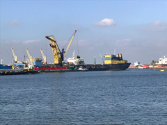 Vue du port de Rotterdam.