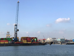 Vue du port de Rotterdam.