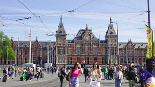 La gare centrale d'Amsterdam.