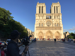 La Cathédrale Notre-Dame de Paris : La Cathédrale Notre-Dame de Paris : la façade：le 26 février 2018.