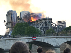 La Cathédrale Notre-Dame de Paris : l'incendie s'est déclaré le 15 avril 2019 aux alentours de 18h50.