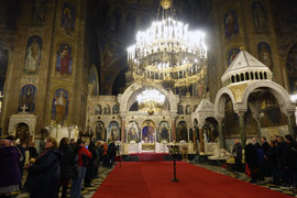 ブルガリア：アレクサンドル・ネフスキー大聖堂内